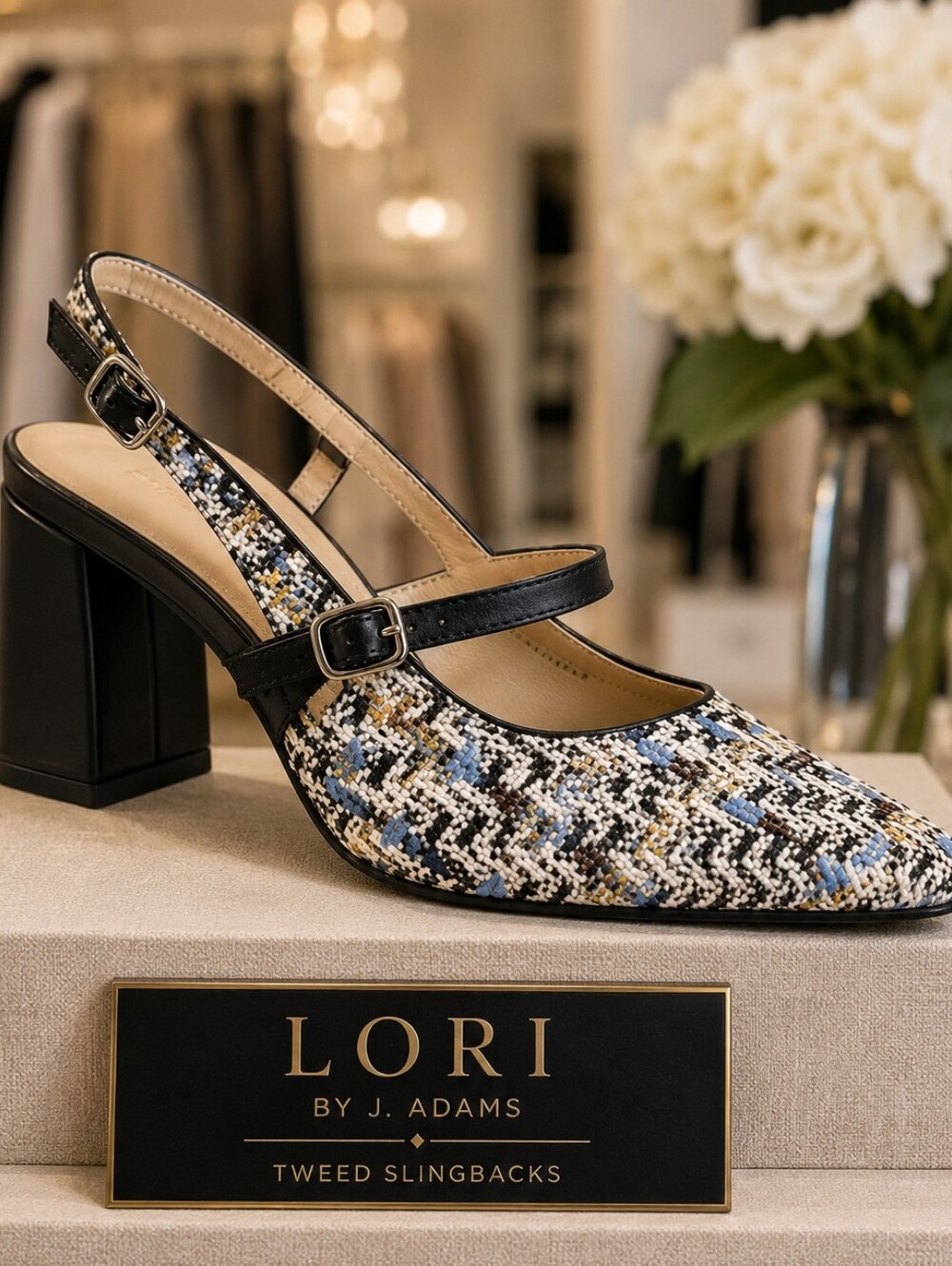 J. Adams “Lori” Tweed Slingback Heels – Women’s Size 9 – New in Box